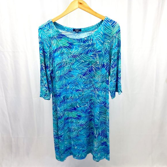 Women's Comfortable Light Weight Dress Aqua Blue Cruise Wear HATLEY - Picture 1 of 11